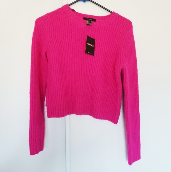 Forever 21 Tops - Hot Pink Cropped Sweater Forever21